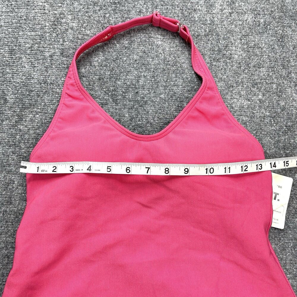 LL Bean Tankini Swimwear Top Womens 12 Halter Style Built In Bra Pink NEW W Tags - Picture 8 of 10